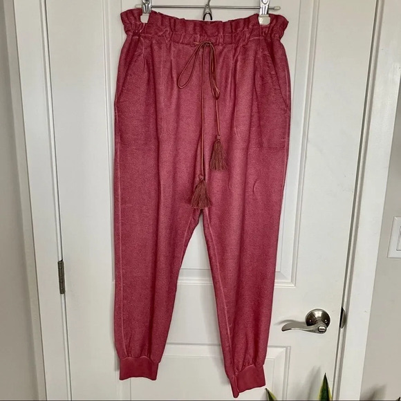 Like New Something Navy Meghan Pink Reversed Jersey Joggers - Picture 3 of 12